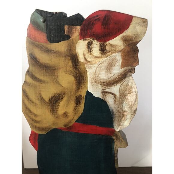 Signed & Numbered Santa Claus Hand painted Wood Folk Art Primitive Christmas VTG - Picture 5 of 6
